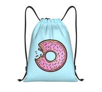Uusnwaa Drawstring Donut Print Backpack String Bag Sackpack Cinch Water Resistant For Gym Shopping Sport Yoga