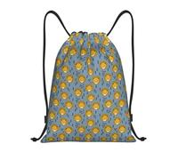 Uusnwaa Drawstring Lion Lions Head Lion Kids Blue Print Backpack String Bag Sackpack Cinch Water Resistant For Gym Shopping Sport Yoga