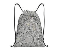 Uusnwaa Drawstring Newspaper Hd Print Backpack String Bag Sackpack Cinch Water Resistant For Gym Shopping Sport Yoga