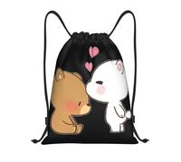 Uusnwaa Drawstring White Bear Brown Bear Print Backpack String Bag Sackpack Cinch Water Resistant For Gym Shopping Sport Yoga