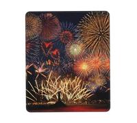 Uusnwaa Fireworks Print Mouse Pad,Non-Slip Rubber Base,Stitched Edges,Waterproof & Washable For Gaming Office Home Laptop