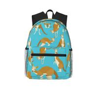 Uusnwaa Funny Cartoon Kangaroo Zoo Print Laptop Rucksack For School Teens