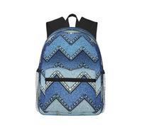 Uusnwaa Gradient Blue Denim Print Laptop Rucksack For School Teens