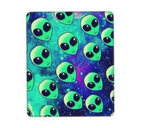 Uusnwaa Green Alien Print Mouse Pad,Non-Slip Rubber Base,Stitched Edges,Waterproof & Washable For Gaming Office Home Laptop