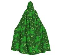 Uusnwaa Hooded Background St Patrick'S Day Glitter Print Cloak,Cloak With Hood Medieval Renaissance Cape For Men And Women Halloween Cosplay Costume