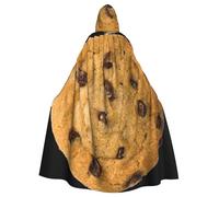 Uusnwaa Hooded Chocolate Cookie Print Cloak,Cloak With Hood Medieval Renaissance Cape For Men And Women Halloween Cosplay Costume