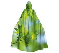 Uusnwaa Hooded Hd Green Nature Print Cloak,Cloak With Hood Medieval Renaissance Cape For Men And Women Halloween Cosplay Costume