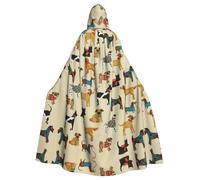 Uusnwaa Hooded Hound Dogs Print Cloak,Cloak With Hood Medieval Renaissance Cape For Men And Women Halloween Cosplay Costume