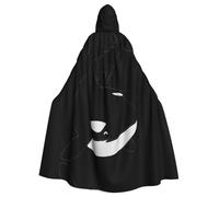 Uusnwaa Hooded Killer Whale Dolphin Ocean Print Cloak,Cloak With Hood Medieval Renaissance Cape For Men And Women Halloween Cosplay Costume