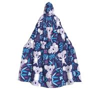 Uusnwaa Hooded Lovely Koala Print Cloak,Cloak With Hood Medieval Renaissance Cape For Men And Women Halloween Cosplay Costume