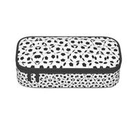 Uusnwaa Large Capacity Zipper Black and White Soccer Ball Pattern Print Pencil Case & Pouch,Multi-Slot Stationery Organizer with Mesh Pocket for School