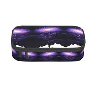 Uusnwaa Large Capacity Zipper Galaxy Space Art Print Pencil Case & Pouch,Multi-Slot Stationery Organizer with Mesh Pocket for School