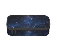 Uusnwaa Large Capacity Zipper Galaxy Space Starry Sky Print Pencil Case & Pouch,Multi-Slot Stationery Organizer with Mesh Pocket for School