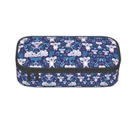 Uusnwaa Large Capacity Zipper Lovely Koala Print Pencil Case & Pouch,Multi-Slot Stationery Organizer with Mesh Pocket for School