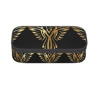 Uusnwaa Large Capacity Zipper Phoenix Print Pencil Case & Pouch,Multi-Slot Stationery Organizer with Mesh Pocket for School