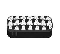 Uusnwaa Large Capacity Zipper Polar Bear Print Pencil Case & Pouch,Multi-Slot Stationery Organizer with Mesh Pocket for School