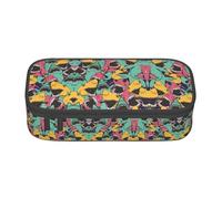 Uusnwaa Large Capacity Zipper Shark Pattern Print Pencil Case & Pouch,Multi-Slot Stationery Organizer with Mesh Pocket for School