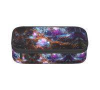 Uusnwaa Large Capacity Zipper Universe Galaxy Space. Print Pencil Case & Pouch,Multi-Slot Stationery Organizer with Mesh Pocket for School