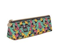 Uusnwaa Leather Shark Pattern Print Pen Case Pencil Bag Pouch with Zipper,Cosmetic Organizer Bag for School Office Woman Man