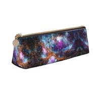 Uusnwaa Leather Universe Galaxy Space. Print Pen Case Pencil Bag Pouch with Zipper,Cosmetic Organizer Bag for School Office Woman Man