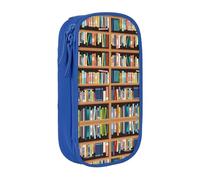 Uusnwaa Library Bookshelf. Print Pencil Case,Oxford Cloth Pencil Bag Storage Pouch,Multifunctional Pencil Pouch with Compartmens