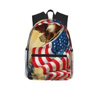 Uusnwaa Lightweight American Usa Flag Eagle Art Print Laptop Backpack For Men Women,Water Resistant School College Work Travel Daypack