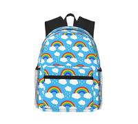 Uusnwaa Lightweight Rainbow Clouds Raindrop Print Laptop Backpack For Men Women,Water Resistant School College Work Travel Daypack