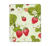 Uusnwaa Lovely Strawberry Print Mouse Pad,Non-Slip Rubber Base,Stitched Edges,Waterproof & Washable For Gaming Office Home Laptop