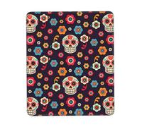 Uusnwaa Mexican Skull Print Mouse Pad,Non-Slip Rubber Base,Stitched Edges,Waterproof & Washable For Gaming Office Home Laptop