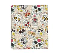 Uusnwaa Mexican Skull1 Print Mouse Pad,Non-Slip Rubber Base,Stitched Edges,Waterproof & Washable For Gaming Office Home Laptop