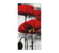 Uusnwaa Microfibre Beautiful Poppy Flower Ink Print Bath Towel,Large Soft Highly Absorbent Quick Dry Lightweight Durable Beach Pool Shower Towel For Bathroom Outdoor Gym Travel