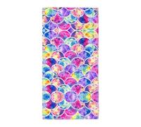 Uusnwaa Microfibre Beautiful Rainbow Colors Mermaid Print Bath Towel,Large Soft Highly Absorbent Quick Dry Lightweight Durable Beach Pool Shower Towel For Bathroom Outdoor Gym Travel
