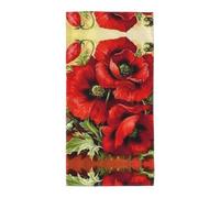 Uusnwaa Microfibre Beautiful Red Poppy Flower Print Bath Towel,Large Soft Highly Absorbent Quick Dry Lightweight Durable Beach Pool Shower Towel For Bathroom Outdoor Gym Travel