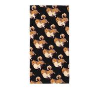 Uusnwaa Microfibre Cartoon Pomeranian Dog Print Bath Towel,Large Soft Highly Absorbent Quick Dry Lightweight Durable Beach Pool Shower Towel For Bathroom Outdoor Gym Travel