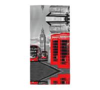 Uusnwaa Microfibre England Uk Retro London Telephone Print Bath Towel,Large Soft Highly Absorbent Quick Dry Lightweight Durable Beach Pool Shower Towel For Bathroom Outdoor Gym Travel