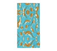Uusnwaa Microfibre Funny Cartoon Kangaroo Zoo Print Bath Towel,Large Soft Highly Absorbent Quick Dry Lightweight Durable Beach Pool Shower Towel For Bathroom Outdoor Gym Travel