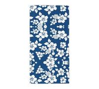 Uusnwaa Microfibre Hawaii Flower Print Bath Towel,Large Soft Highly Absorbent Quick Dry Lightweight Durable Beach Pool Shower Towel For Bathroom Outdoor Gym Travel