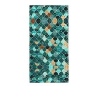 Uusnwaa Microfibre Mermaid Fish Scale Print Print Bath Towel,Large Soft Highly Absorbent Quick Dry Lightweight Durable Beach Pool Shower Towel For Bathroom Outdoor Gym Travel