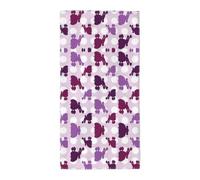 Uusnwaa Microfibre Purple Poodle Polka Dot Print Bath Towel,Large Soft Highly Absorbent Quick Dry Lightweight Durable Beach Pool Shower Towel For Bathroom Outdoor Gym Travel