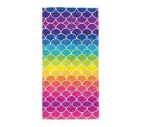 Uusnwaa Microfibre Rainbow Fish Scale Print Bath Towel,Large Soft Highly Absorbent Quick Dry Lightweight Durable Beach Pool Shower Towel For Bathroom Outdoor Gym Travel