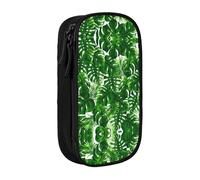 Uusnwaa Monstera Deliciosa Banana Palm Print Pencil Case,Oxford Cloth Pencil Bag Storage Pouch,Multifunctional Pencil Pouch with Compartmens