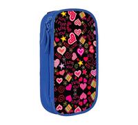Uusnwaa Multiple Symbols Print Pencil Case,Oxford Cloth Pencil Bag Storage Pouch,Multifunctional Pencil Pouch with Compartmens
