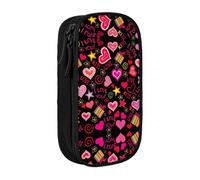 Uusnwaa Multiple Symbols Print Pencil Case,Oxford Cloth Pencil Bag Storage Pouch,Multifunctional Pencil Pouch with Compartmens