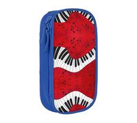 Uusnwaa Music Note Piano Print Pencil Case,Oxford Cloth Pencil Bag Storage Pouch,Multifunctional Pencil Pouch with Compartmens