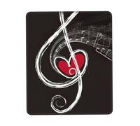 Uusnwaa Music Symbols Love Print Mouse Pad,Non-Slip Rubber Base,Stitched Edges,Waterproof & Washable For Gaming Office Home Laptop