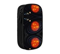 Uusnwaa Outer Space Galaxy Solar System Print Pencil Case,Oxford Cloth Pencil Bag Storage Pouch,Multifunctional Pencil Pouch with Compartmens
