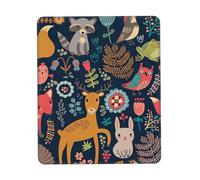 Uusnwaa Owl Rabbit Bird Fox Print Mouse Pad,Non-Slip Rubber Base,Stitched Edges,Waterproof & Washable For Gaming Office Home Laptop