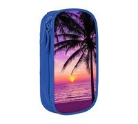 Uusnwaa Palm Trees Silhouette At Sunset Print Pencil Case,Oxford Cloth Pencil Bag Storage Pouch,Multifunctional Pencil Pouch with Compartmens