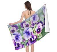 Uusnwaa Pansy Perfection Printed Microfiber Bath Towel 32x52 Inches,Ultra Soft Quick Dry Highly Absorbent For Bathroom Shower