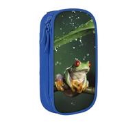 Uusnwaa Peace Tree Frog Print Pencil Case,Oxford Cloth Pencil Bag Storage Pouch,Multifunctional Pencil Pouch with Compartmens
